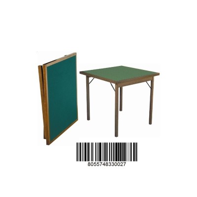 Table de jeu pliante 90x90 réalisée par F.lli del Fabbro pour la marque Tavoloverde